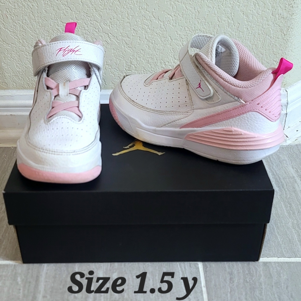 Jordan Kids Pink and White Sneakers